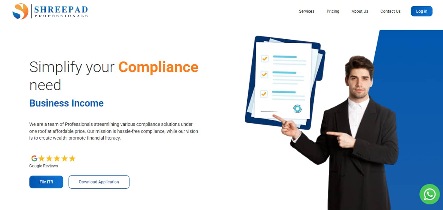 Project: Shreepad Professionals Private Limited – Corporate Services Website